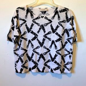 LOFT Black and White Patterned Crop